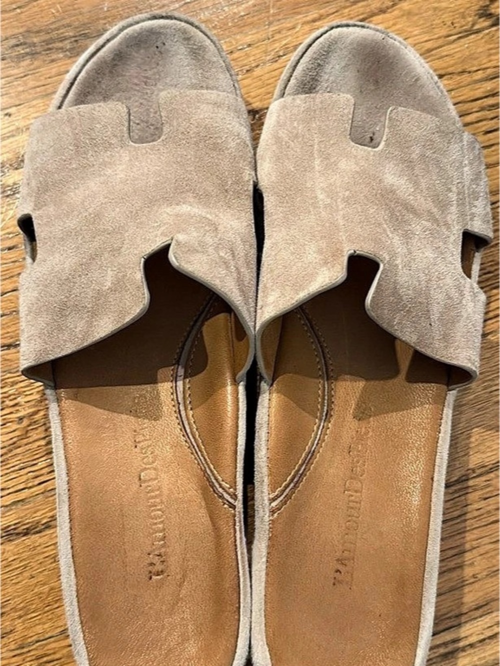 L'Amour Des Pieds Amadour Slide Sandals in Brown